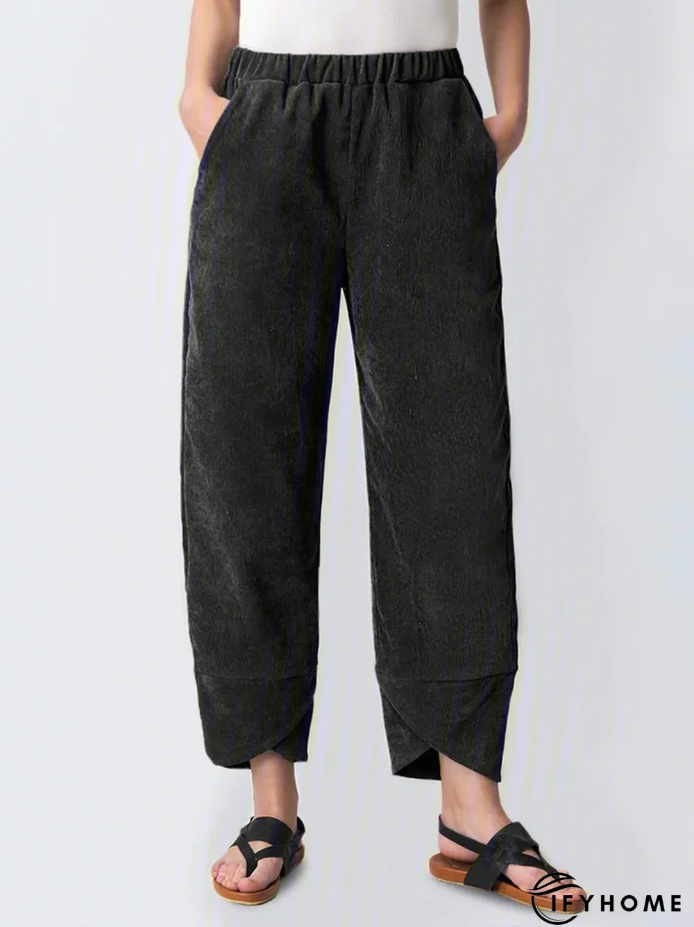 Corduroy Loose Striped Linen & Cotton Bottoms | IFYHOME