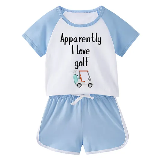 【18M-11Y】Toddler 'Apparently I Love Golf' 2-Piece Outfit