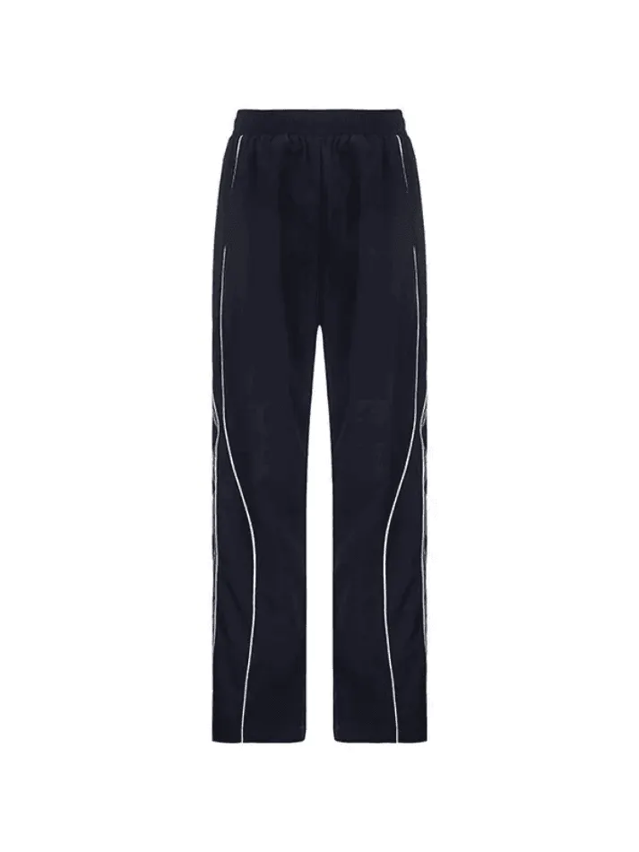 Brownm Vintage Striped Piping Baggy Sweatpants