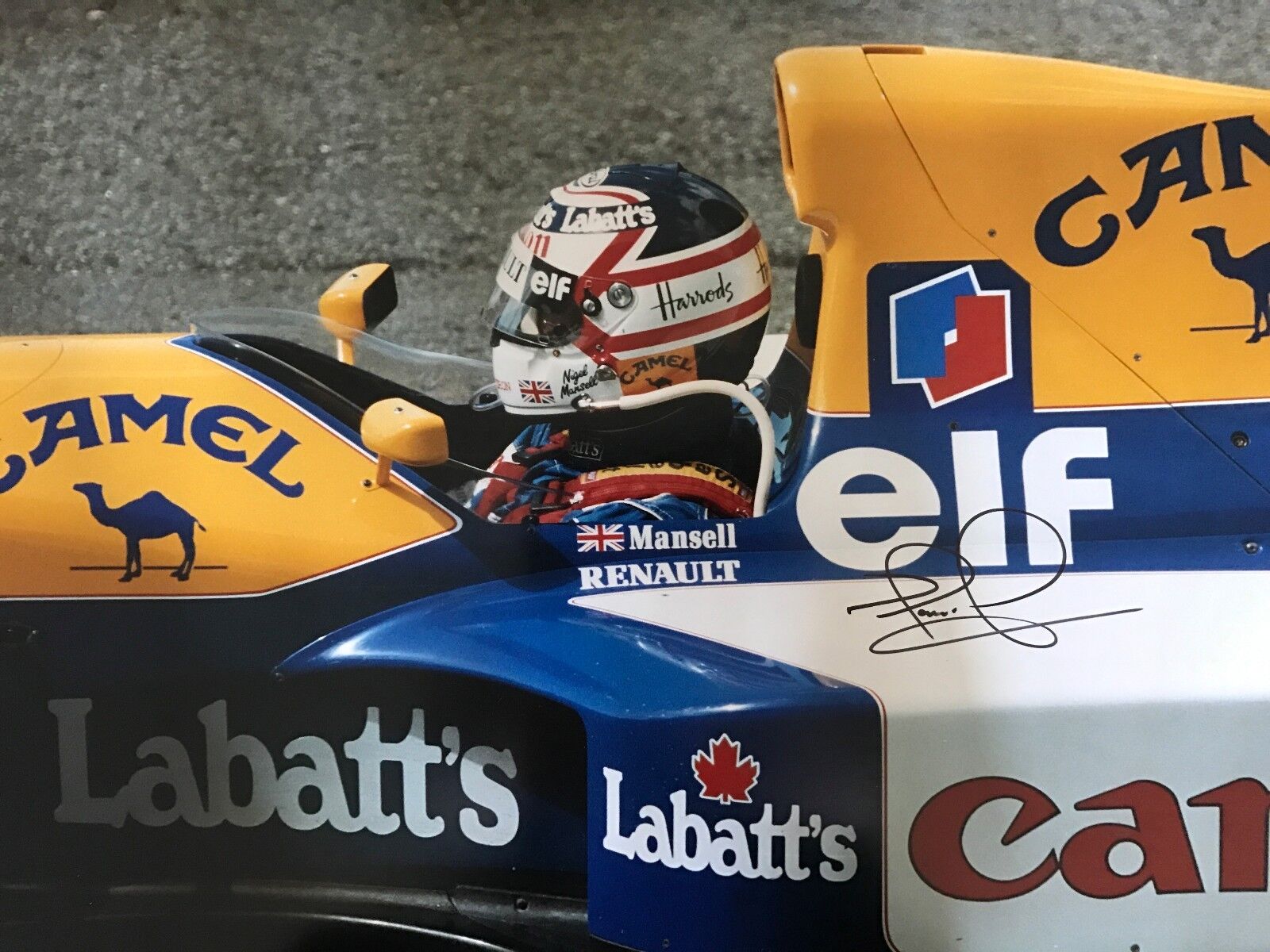 Nigel Mansell Hand Signed Canon Williams Renault 25x16 Photo Poster painting F1 1.