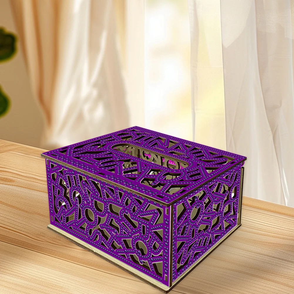 Diamond Painting Paper Towel Holder Napkin Dispenser for Beginners (Purple)