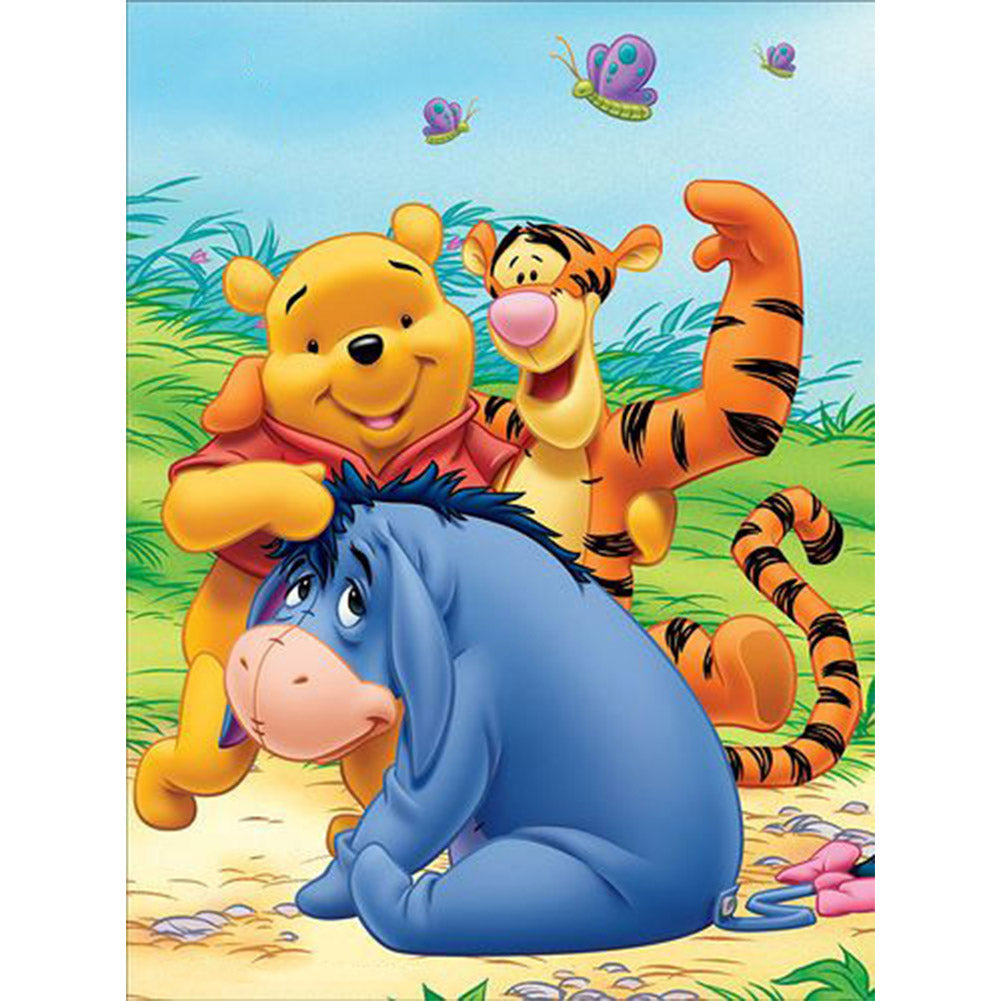 Color Cute Animation Bear Tiger  30*40cm(canvas) full round drill diamond painting gbfke