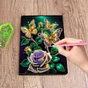 (US Local)DIY Diamond Art Diary Book Journal Notebook 60 Pages A5 Diary(Butterfly Rose)