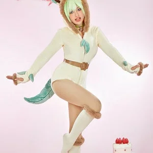 pornhint Pornhint PM Derivative Fluffy Bodycon Romper Sexy Lingerie Yellow Furry Hooded Bodysuit Jumpsuit Homewear with Tail Belt and Socks