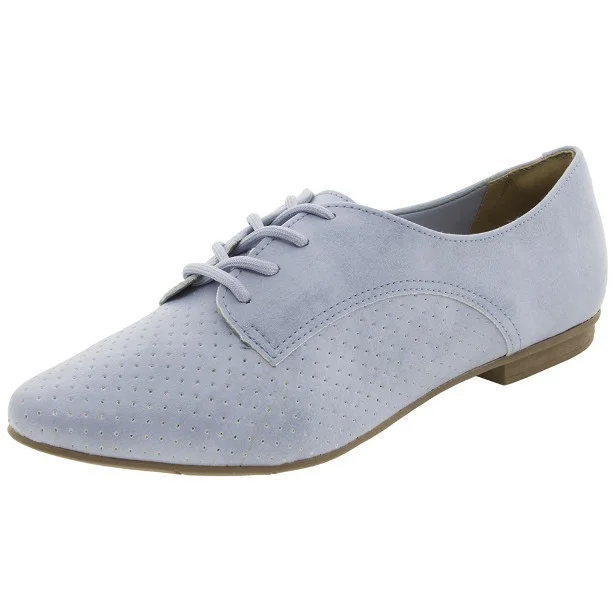 Light Blue Lace-up Flats - Comfortable Office Shoes Vdcoo