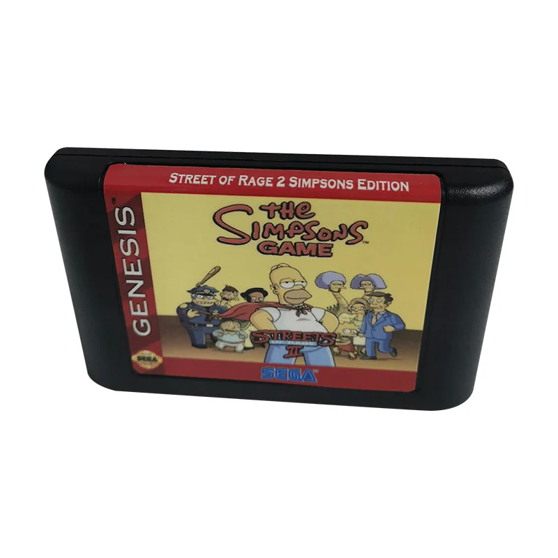 The Simpsons in Streets of Rage 2 For SEGA Genesis & Mega Drive - 16 Bit Game Cartridge