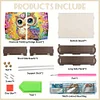 (US Local)Diamond Painting Storage Box DIY 5D Diamond Painting Jewelry Box (Owl A)