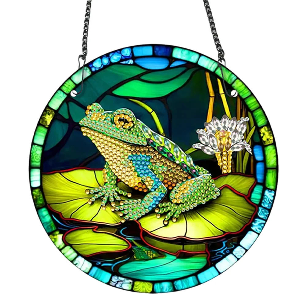 DIY Frog Acrylic Single-Sided Diamond Painting Hanging Pendant