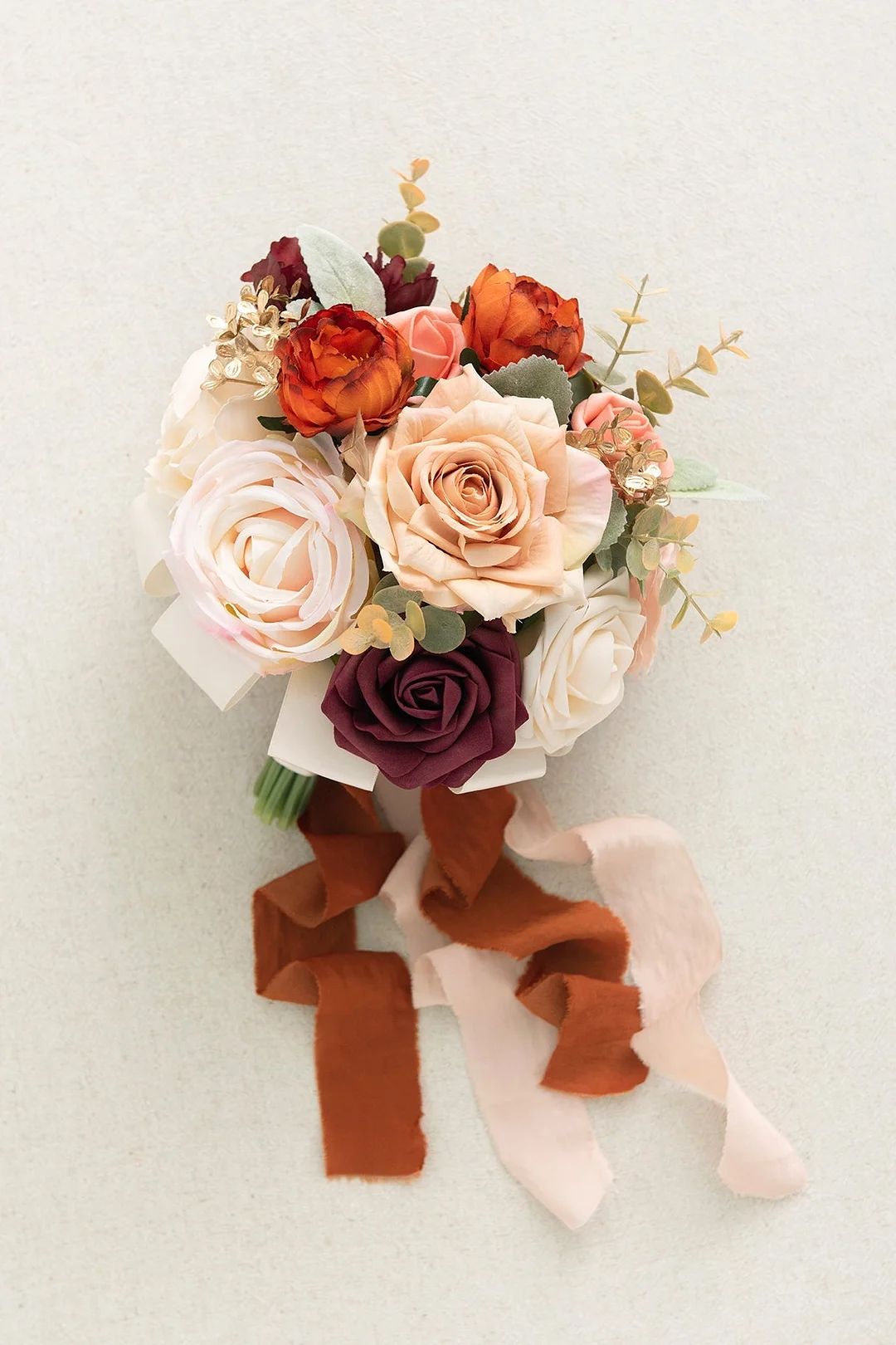 Maid of Honor & Bridesmaid Bouquets in Sunset Terracotta