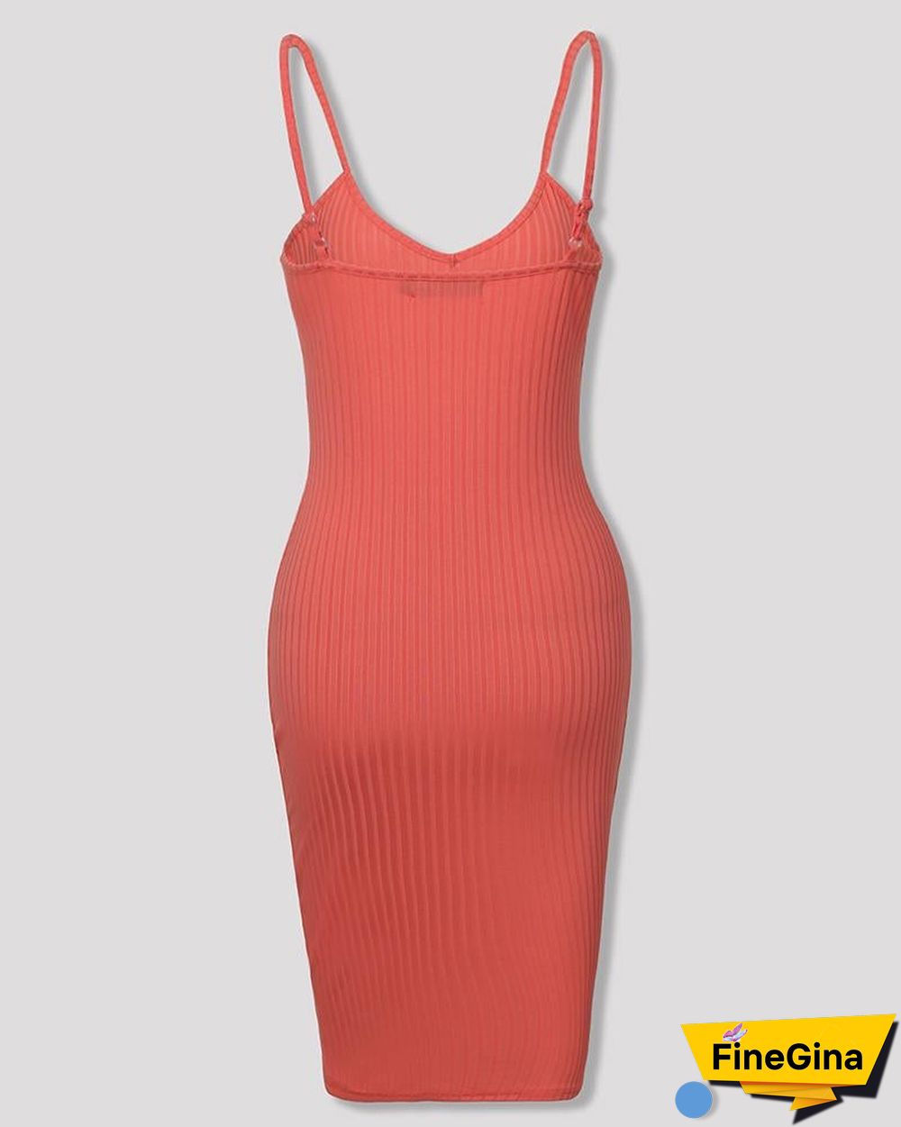 Spaghetti Strap V-Neck Bodycon Dress