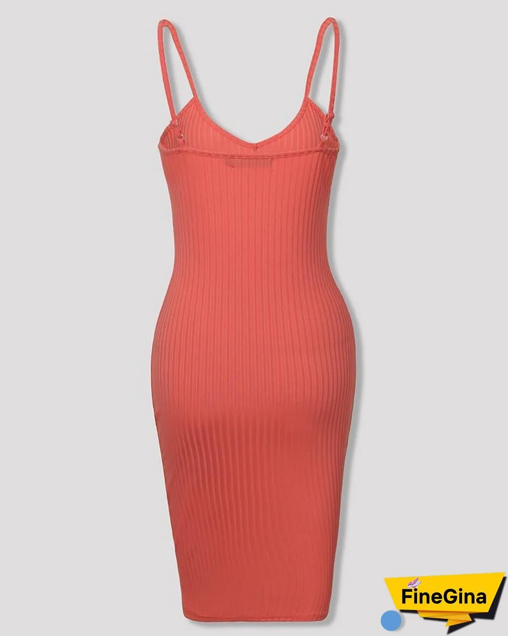 Spaghetti Strap V-Neck Bodycon Dress