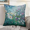 (Multi-Style) Flower Cross Stitch Pillow Cover Kit 11CT Stamped 3 Strands 45x45cm tapestrymarket