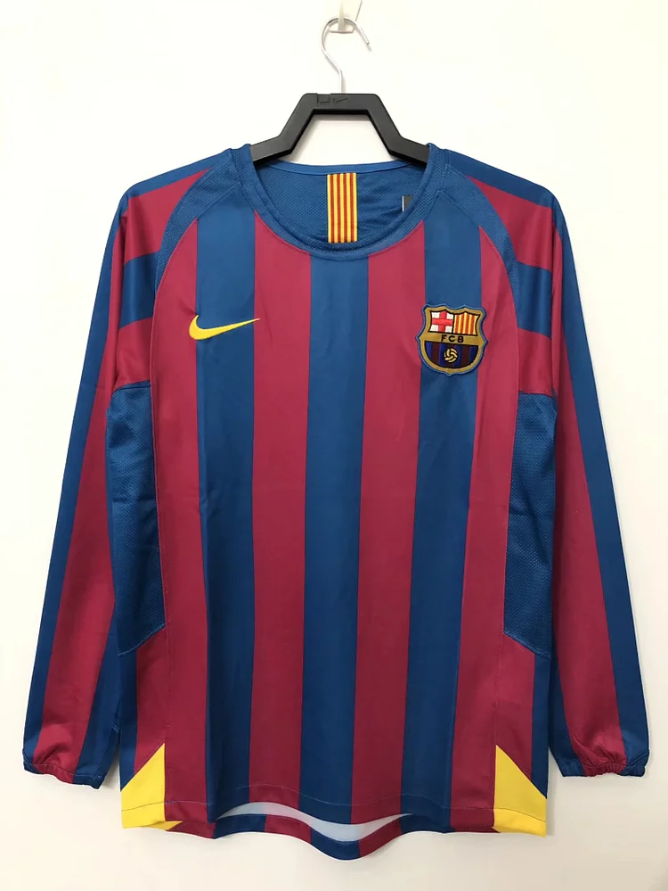 2005-06 Barcelona Home Long Sleeve Retro Jersey