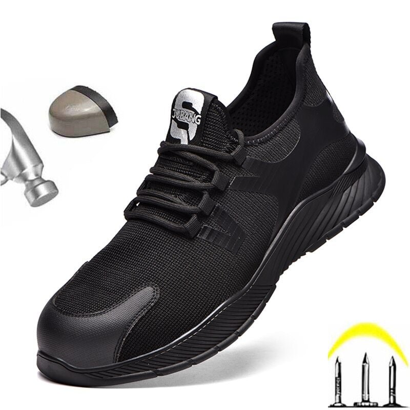 Men Shoes Ankle Boots Breathable Work Safety Shoe With Steel Toe Cap Kevlar Midsole Puncture-proof High Quality Working Sneakers