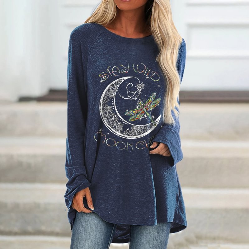 Stay Wild Moonchild Printed Loose T-shirt