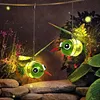 Solar Outdoor Hanging LED Light Waterproof Metal Flying Insects Night Light with Hanging Rope/Hook Simulated Insect Ornaments for Patio Party Glow Festive Balcony Porch