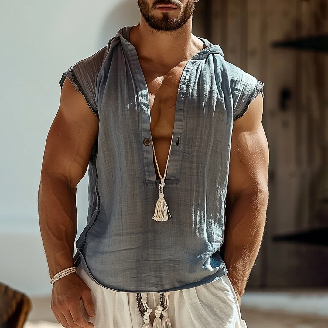 Men's Linen Tank Top-inspireuse