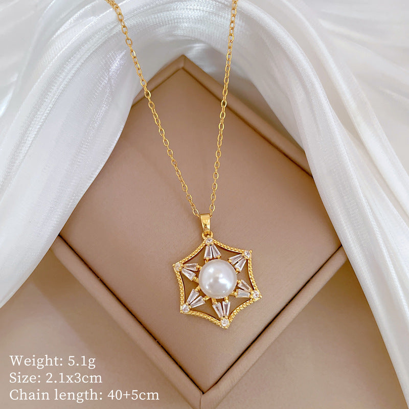 Korean Cosmos Geometric Titanium Steel Electroplating Earrings