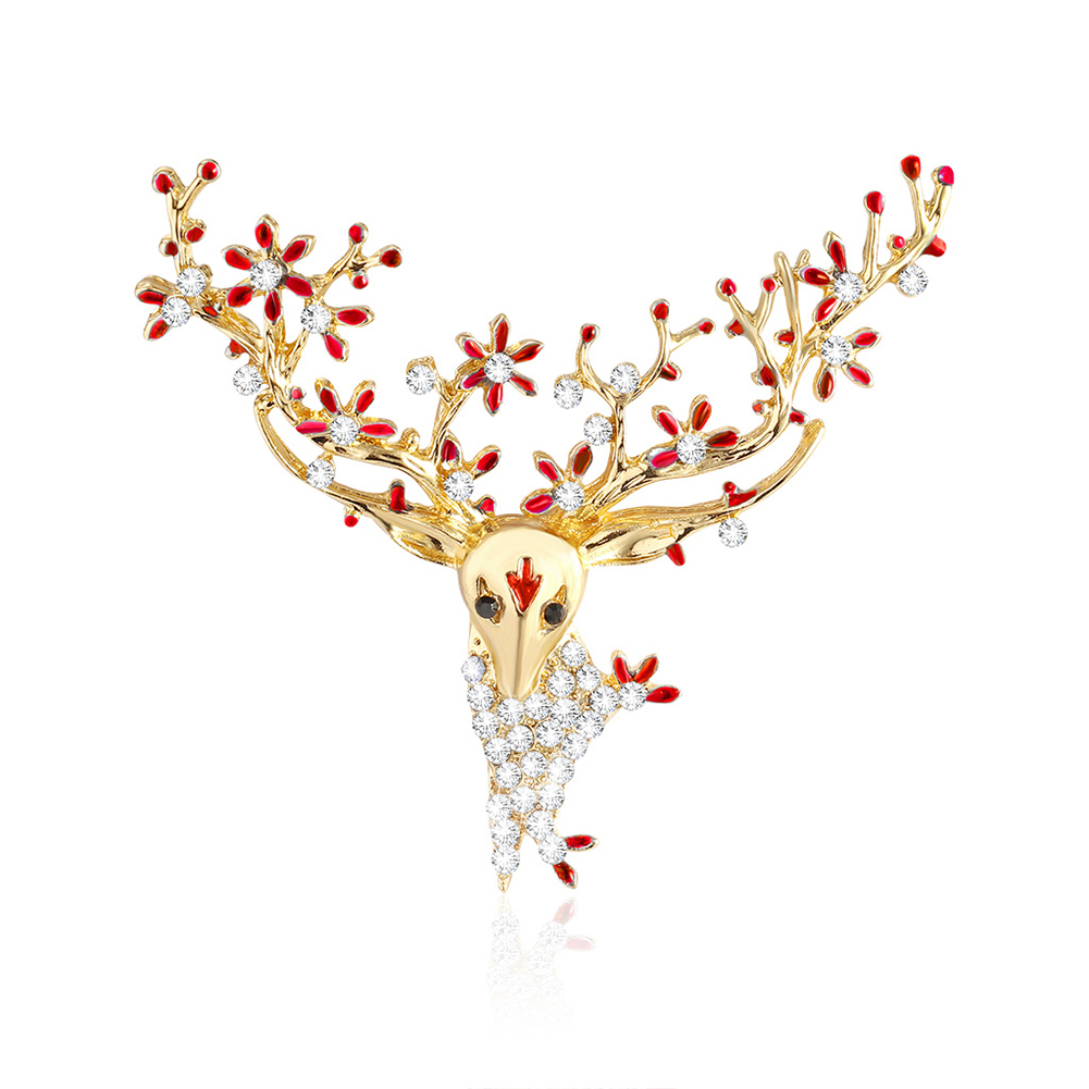 

Christmas Deer Brooch Rhinestone Alloy Backpack Clothes Pin Badges Jewelry, 501 Original