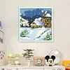 Winter-9CT Stamped Cross Stitch Bead Embroidery 17*17cm