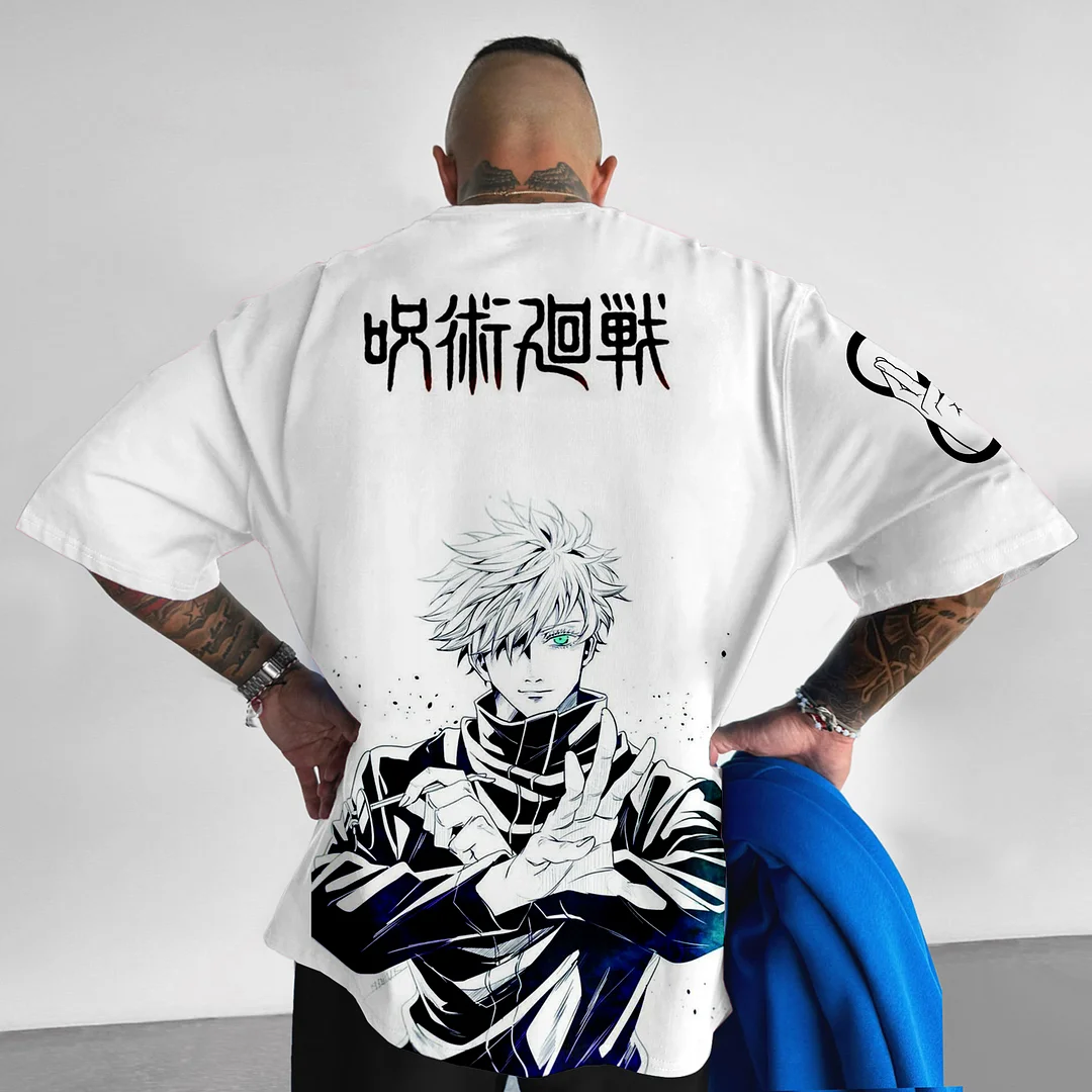Outletsltd Oversized Jujutsu Kaisen Anime Print T-Shirt