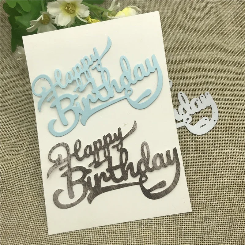 Happy birthday letters Metal Cutting Dies Stencils For DIY Scrapbooking Decorative Embossing Handcraft Die Cutting Template