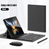 Suitable For Samsung Z Fold3/Z Fold4 Bluetooth Keyboard Plain Leather Case With Wireless Mouse Ultra-Thin Bracket