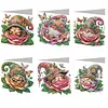 6pcs DIY Diamond Painting Greeting Card Set with Envelopes Rhinestone Diamond Art Mosaic Postcards for Birthdays Thanksgiving & Special Occasion