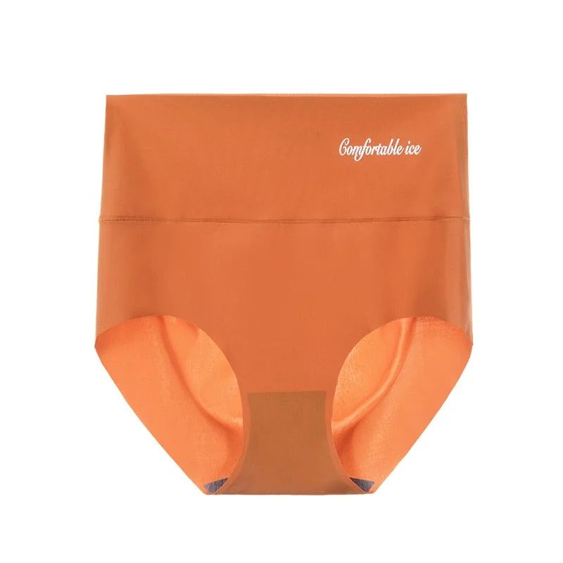 New Sexy Women Panties Graphene Ice Silk Briefs Seamless Underwear High Waist Pants Comfort Lingerie Female Underpants Intimates