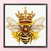 Golden Crown Bumble Bee Glass Bead Partial 11CT DIY Stamped Cross Stitch Kits for Beginners Adults Home Decor Cross Stitch Art and Crafts Kits 14.04x14.04in tapestrymarket