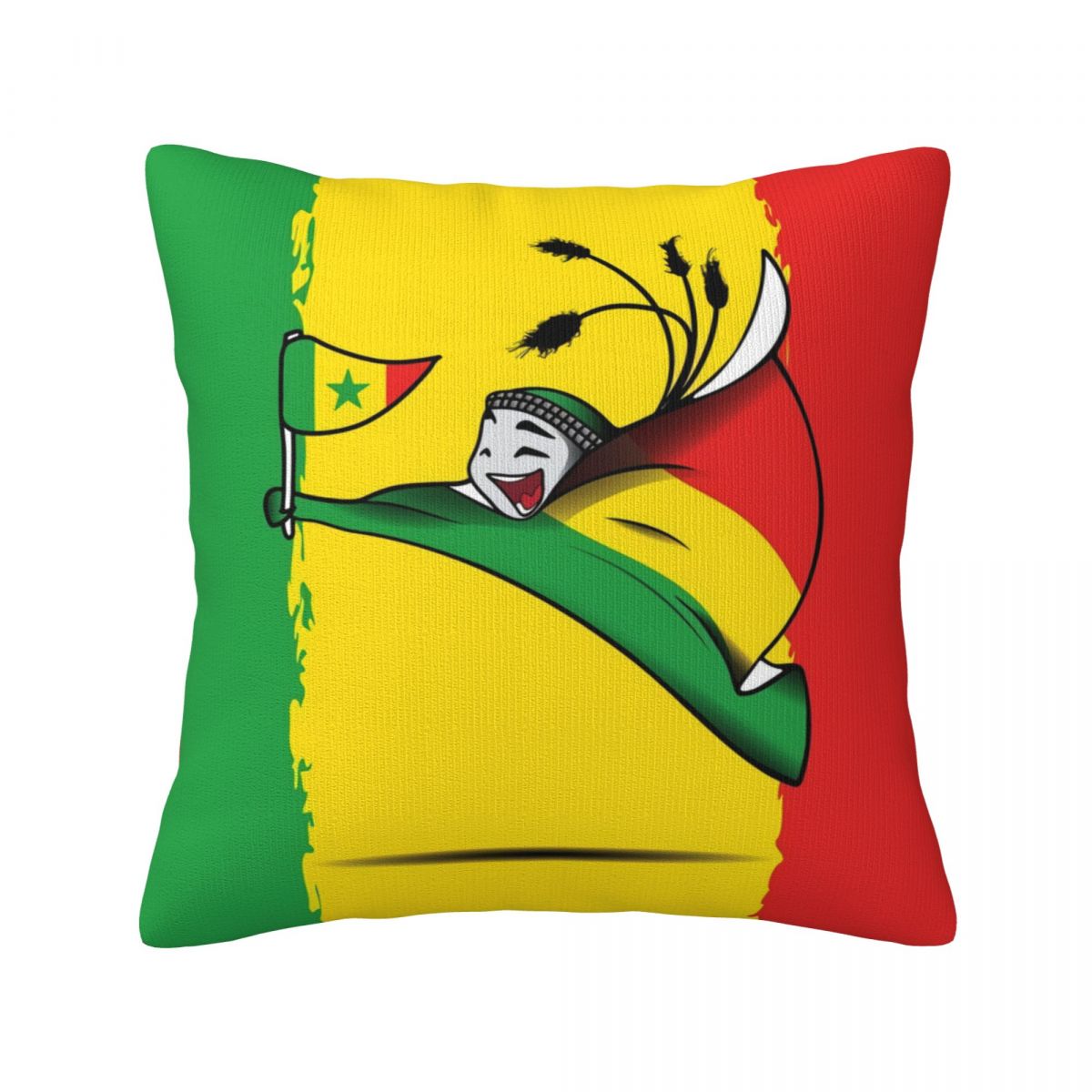Senegal World Cup 2022 Mascot Short Plush Cushion for Home Decor