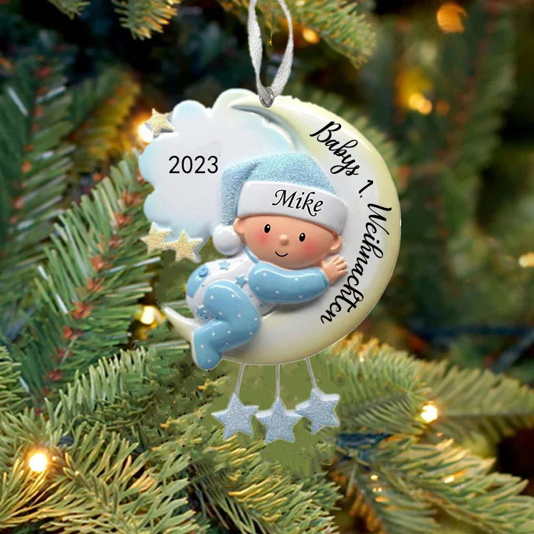 Kettenmachen Holz Weihnachtsornament-Personalisierter Name & Text & Jahr Ball Baby Ornament