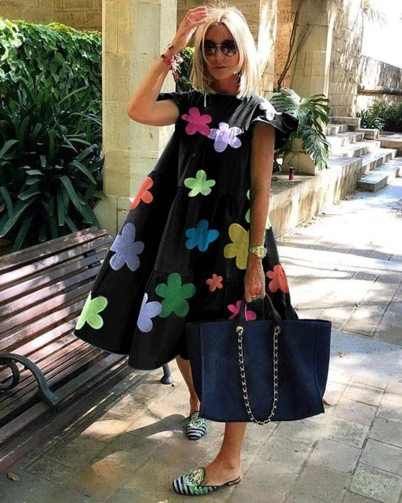 Uveng Casual Slouchy Sweet Vacation Dress Dresses