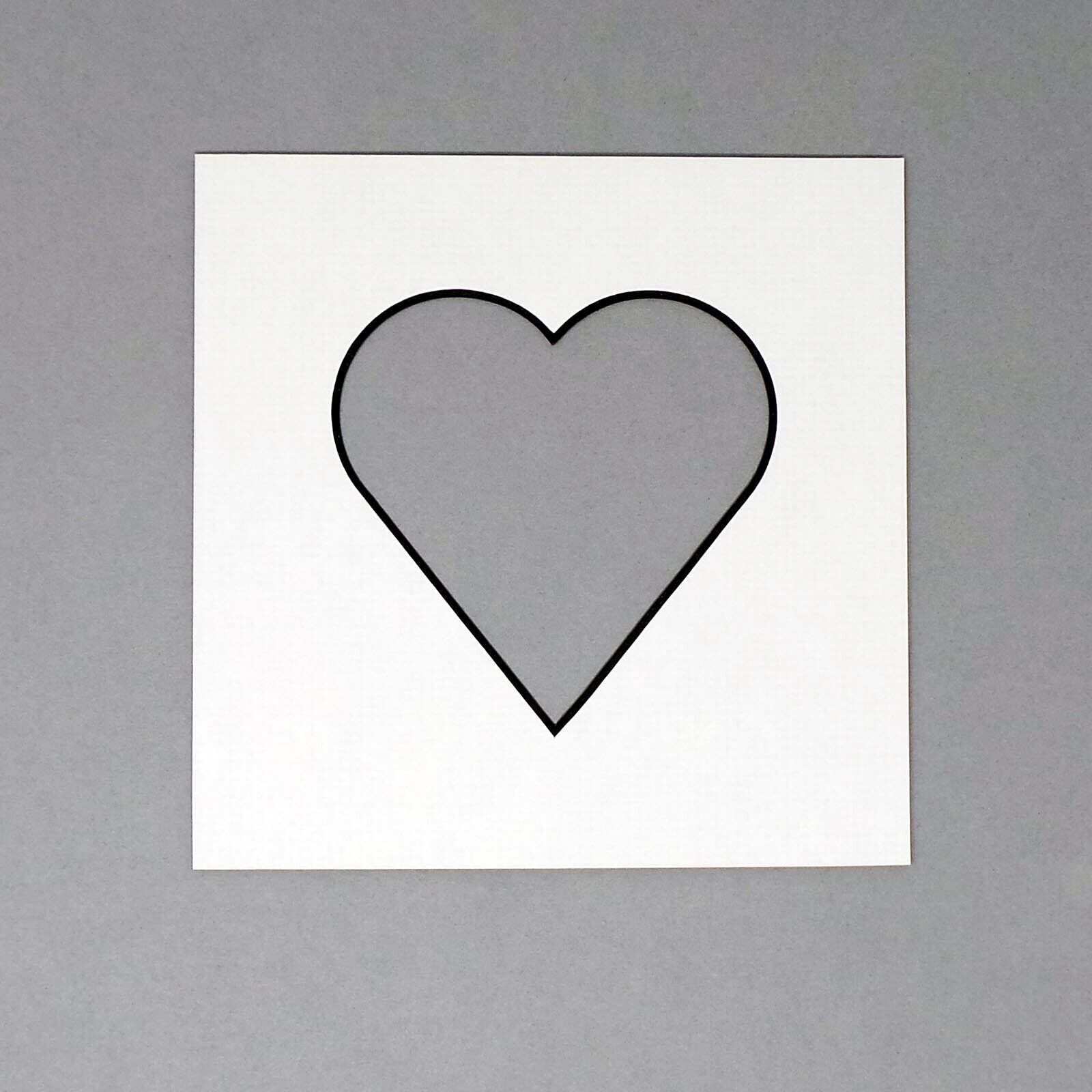 6x6 inch Square Picture Mount with Heart Aperture bevel cut 5x5 inches  P&P