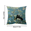 Van Gogh Apricot Tree Stamped Cross Stitch Pillow Cover Kit 11CT 3-Strand 45x45cm Zippered Cushion Embroidery Kit