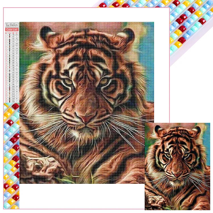 Tiger 50*60CM (Canvas) Full Square Drill Diamond Painting gbfke