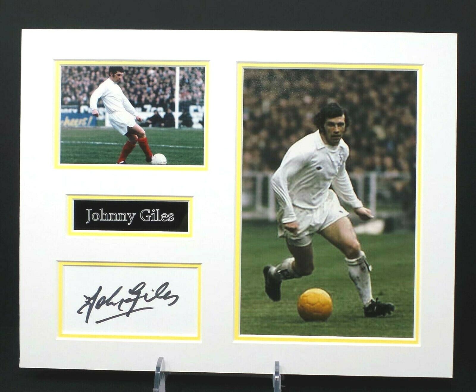 Johnny GILES Signed Mounted Photo Poster painting Display 2 AFTAL RD COA Leeds United Legend MOT