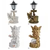 Solar Angel Garden Decor Resin Statue Outdoor Light 600mAh Battery