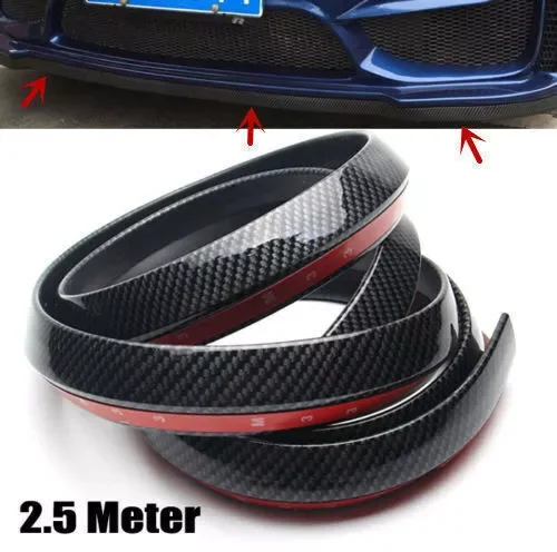 Dronehint Black Carbon Fiber Car Front Bumper Chin Splitter Skirt Spoiler Lip Protector (For: Audi Sport) Parts