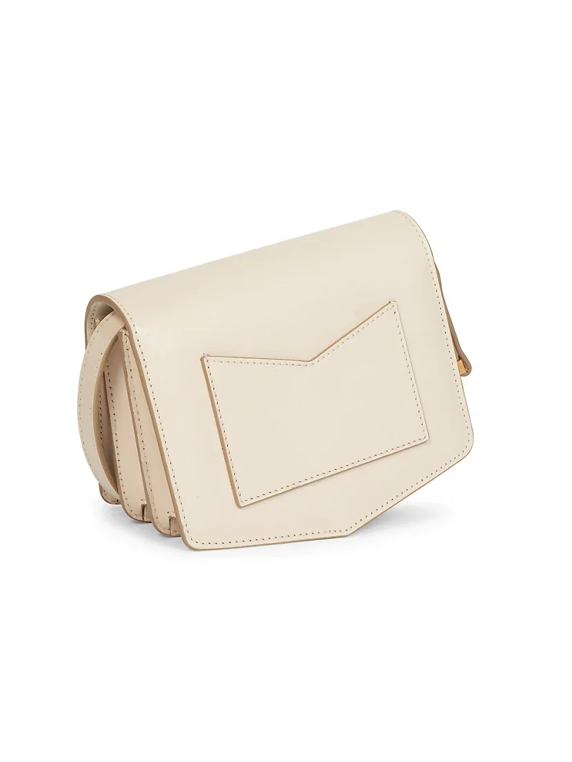 Ala&iuml;a Small Le Papa Leather Chain Shoulder Bag Ivoire