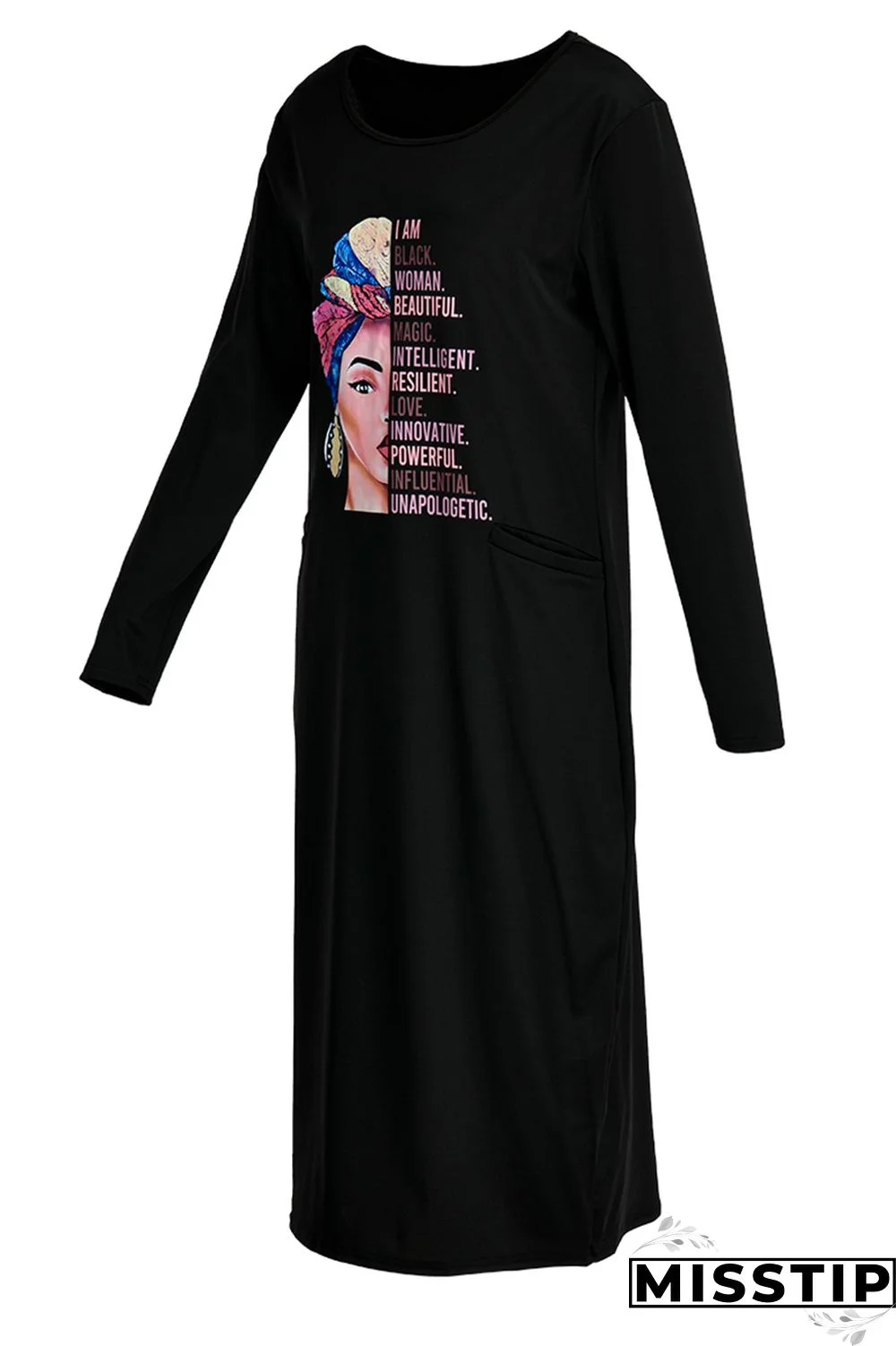 Burgundy Fashion Casual Print Basic O Neck Long Sleeve Plus Size Dresses