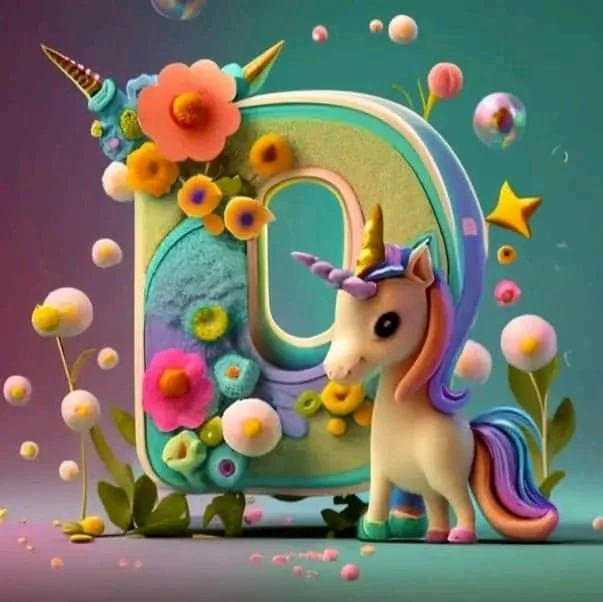 Diamond Painting - Full Round Drill - Unicorn Alphabet(Canvas|30*30cm)