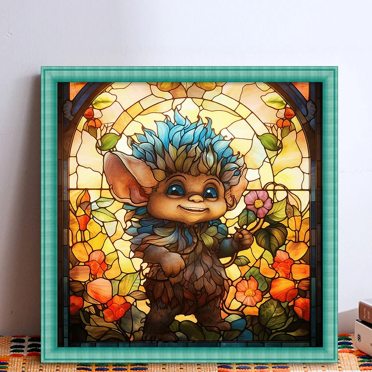 Glass Painting Elf 14CT (40*40CM) Stamped Cross Stitch