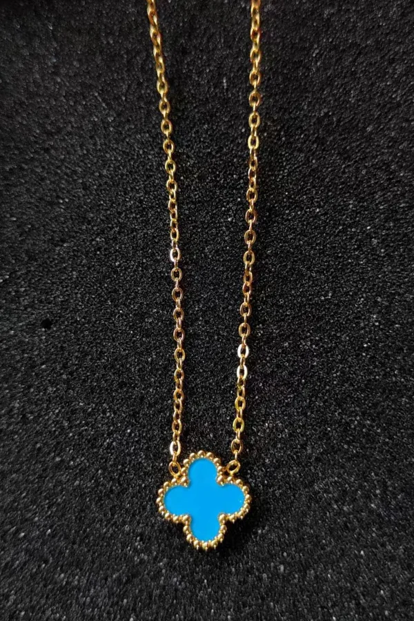 18k Gold Titanium Steel Four-leaf Clover Necklace