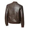 Men's Faux Leather Bomber Jacket Casual Slim Fit Zip Up Biker Coat Outerwear by Inlyline