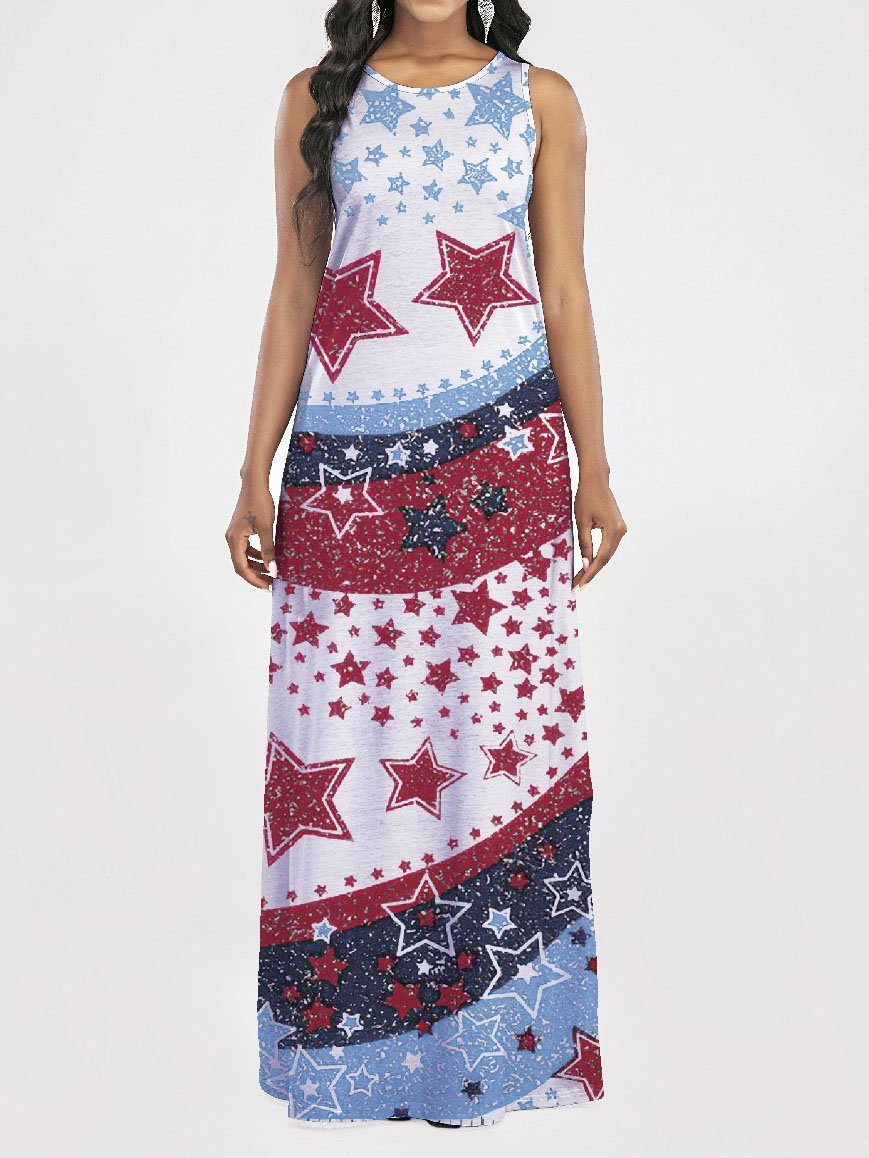 Women's Fashion Floral Printed Vest Dress