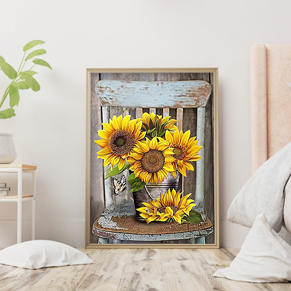 

(Multi-Size) Sunflower - Round/Square Drill Diamond Painting - 30*40CM, Square diamond 40*50cm, 501 Original