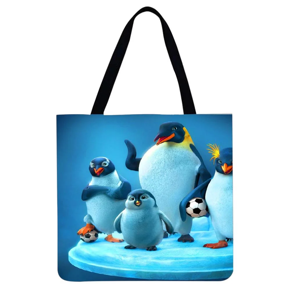 Linen Tote Bag - Penguin