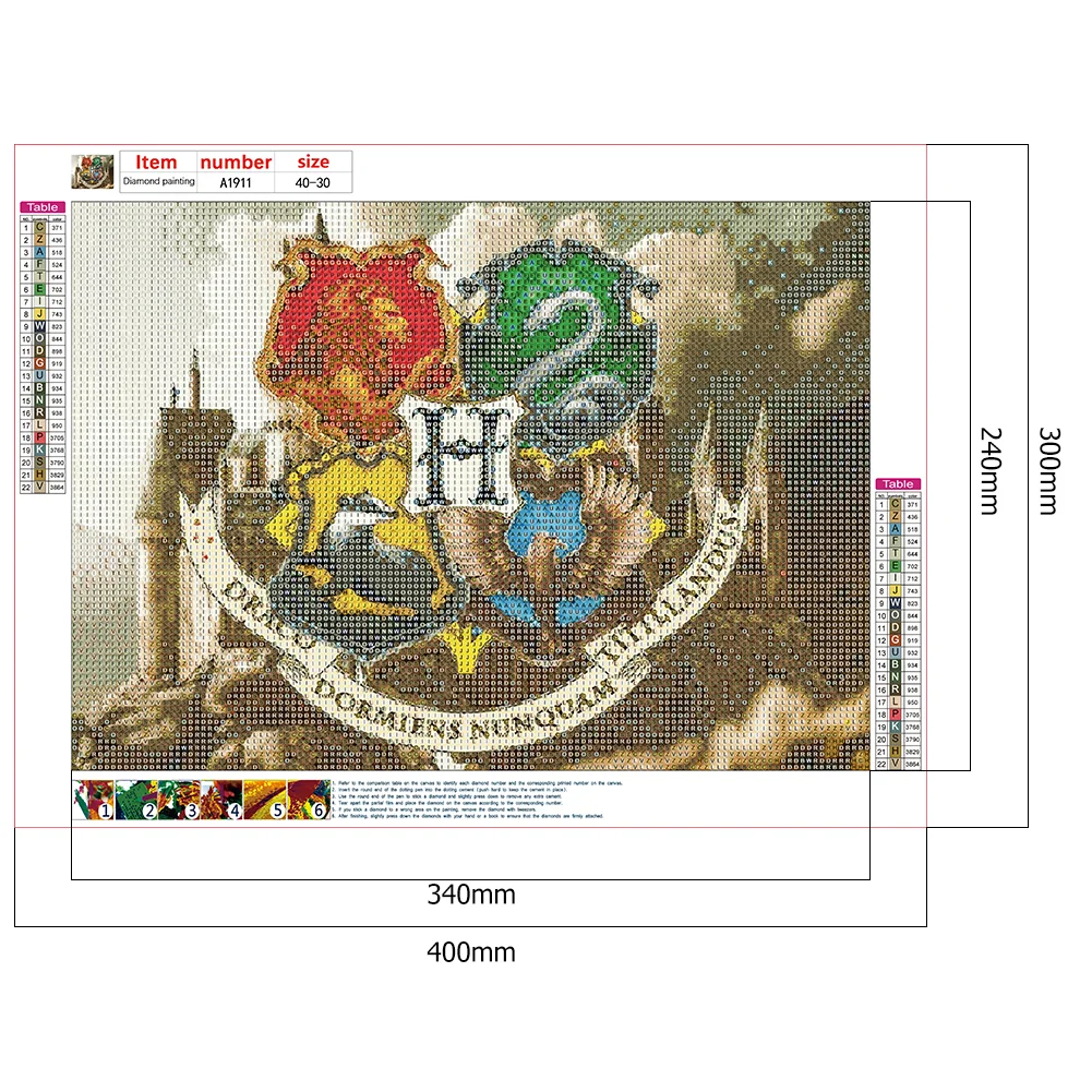 Full Round Drill Mosaic Craft Picture DIY School Badge 5D Diamond Painting