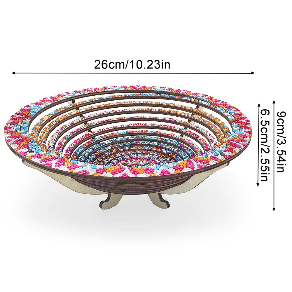 DIY Diamond Painting Wooden Serving Tray Diamond Art Tableware Manager Tray (Blue)